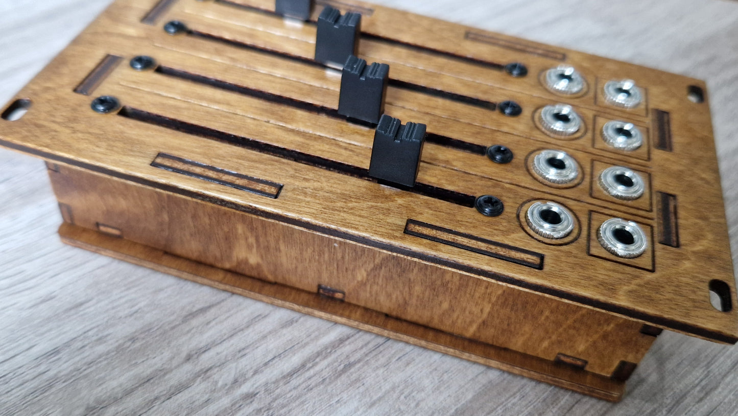 Eurorack 4 fader passive attenuator 14hp (70mm)