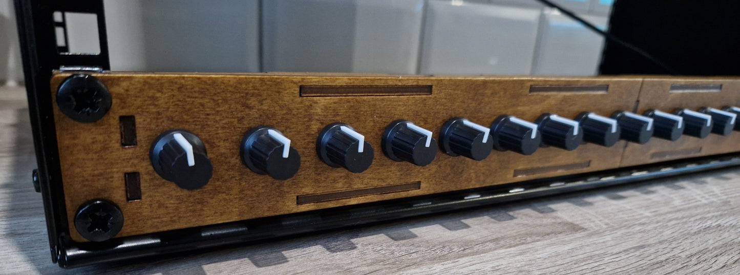 19" Rack Mount 16 knob USB MIDI and DIN MIDI Controller