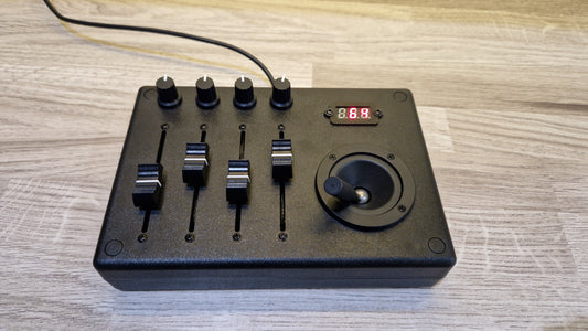 4 Fader 4 knob joystick USB AND DIN MIDI controller