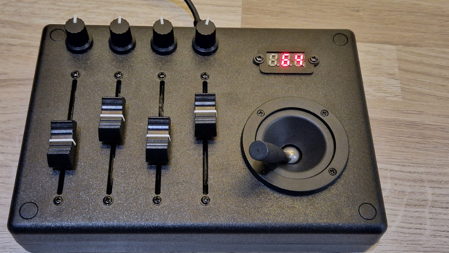 4 Fader 4 knob joystick USB AND DIN MIDI controller