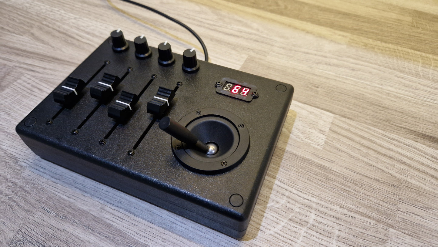 4 Fader 4 knob joystick USB AND DIN MIDI controller