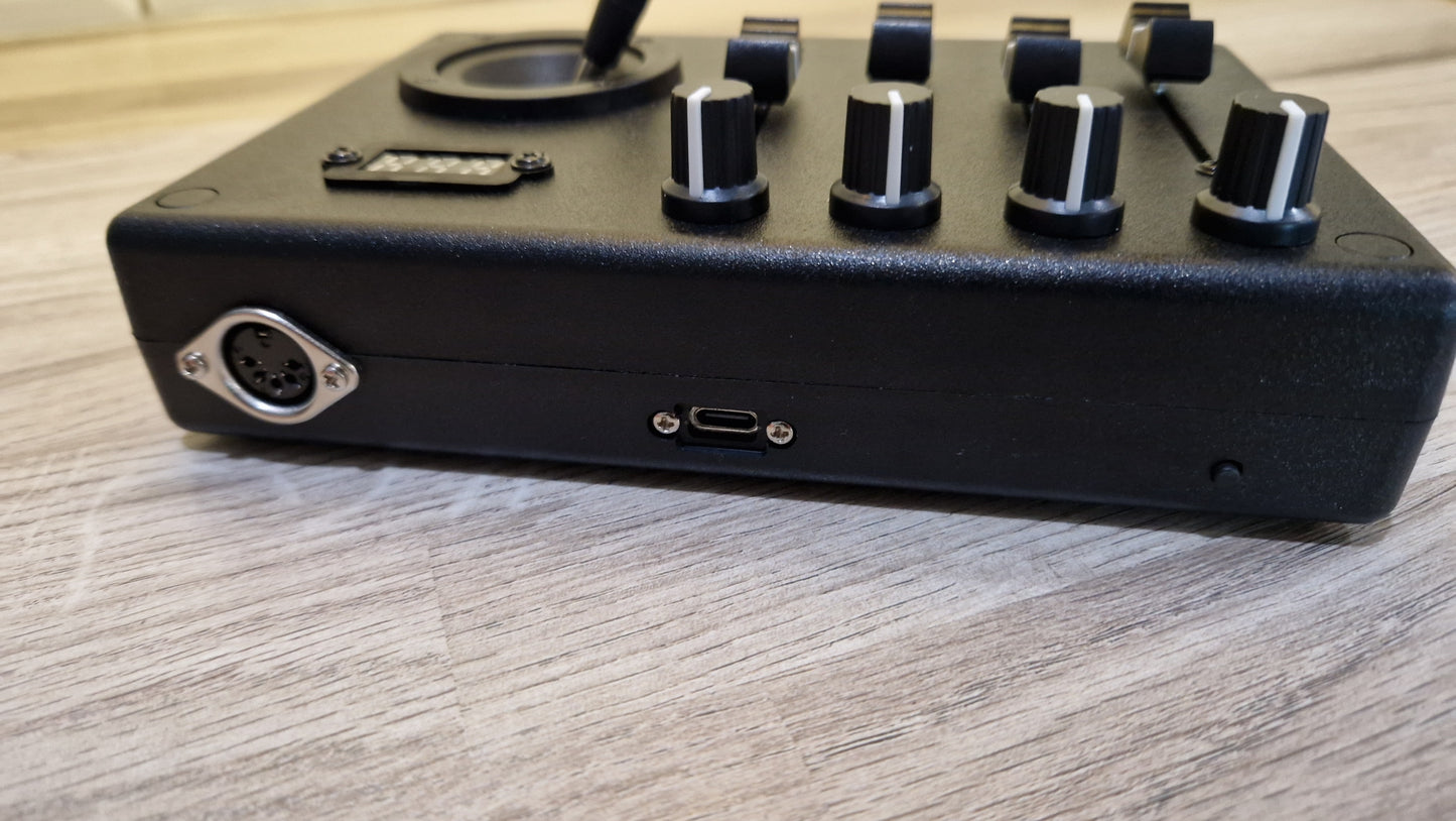 4 Fader 4 knob joystick USB AND DIN MIDI controller