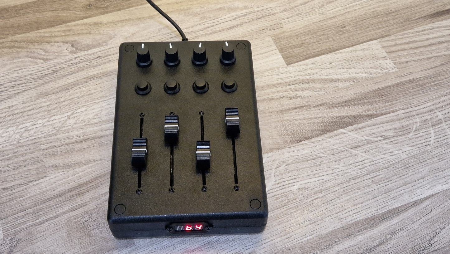 4 Fader 4 Knob 4 Button USB AND DIN MIDI controller