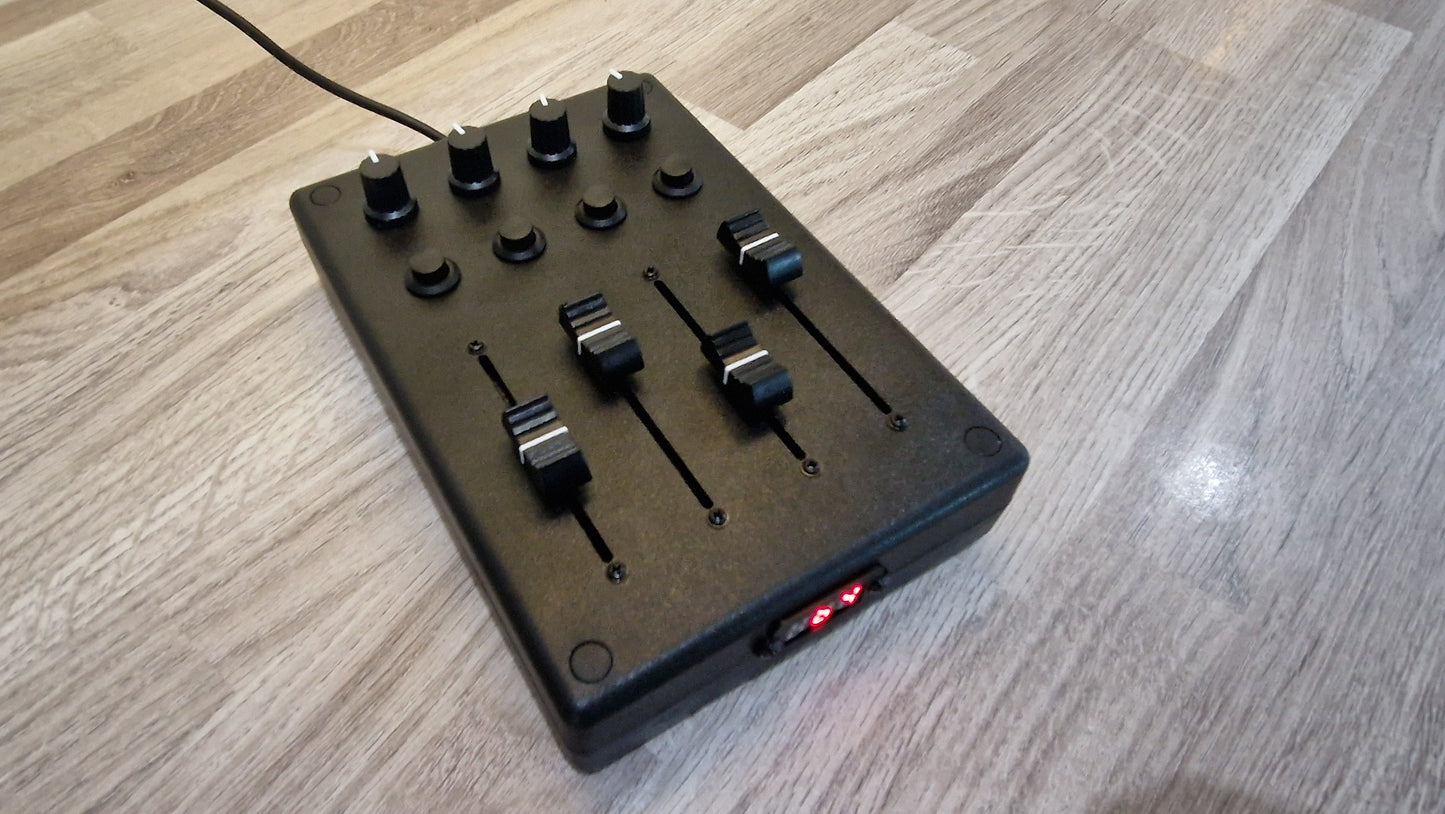 4 Fader 4 Knob 4 Button USB AND DIN MIDI controller