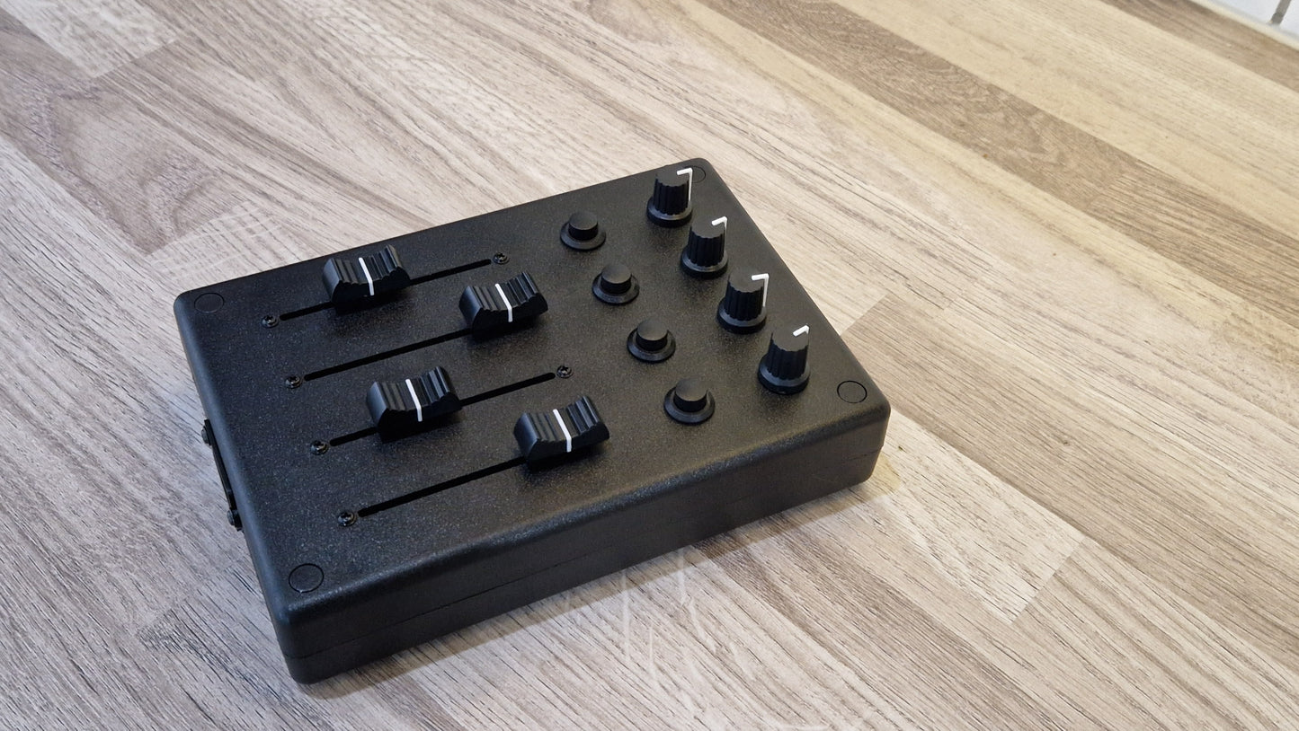 4 Fader 4 Knob 4 Button USB AND DIN MIDI controller