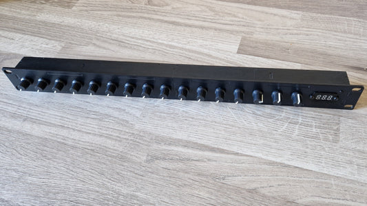 19" Rack Mount 16 knob USB MIDI and DIN MIDI Controller black