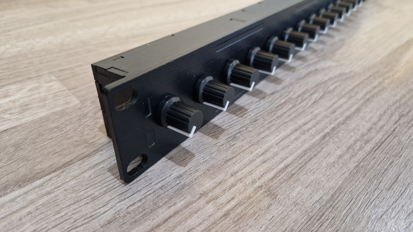 19" Rack Mount 16 knob USB MIDI and DIN MIDI Controller black