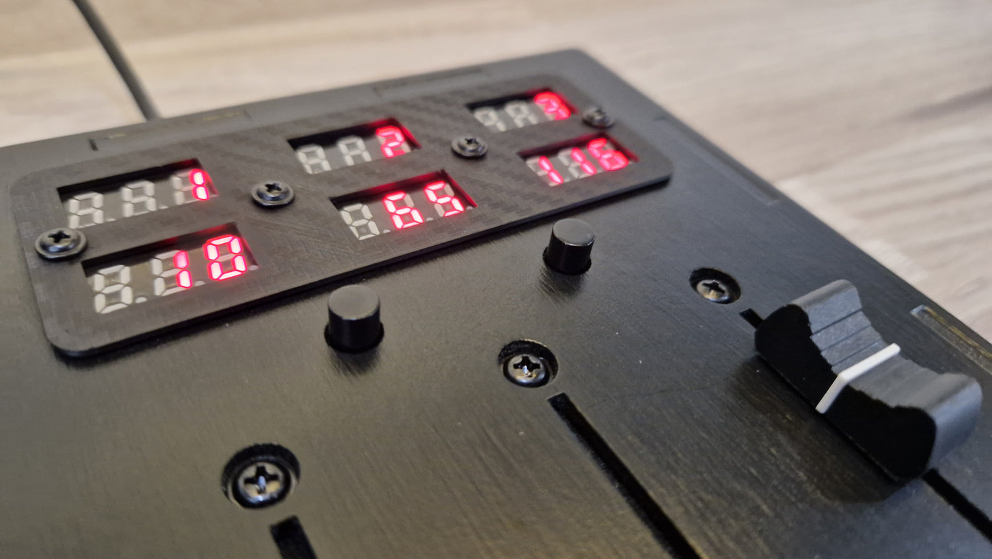 3 Fader 100mm with 6 LED displays