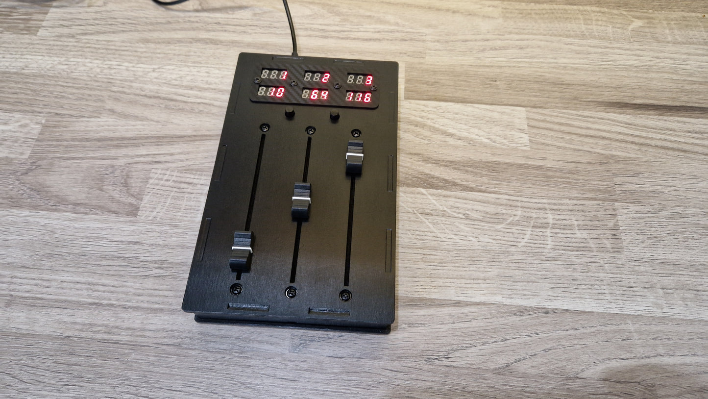 3 Fader 100mm with 6 LED displays