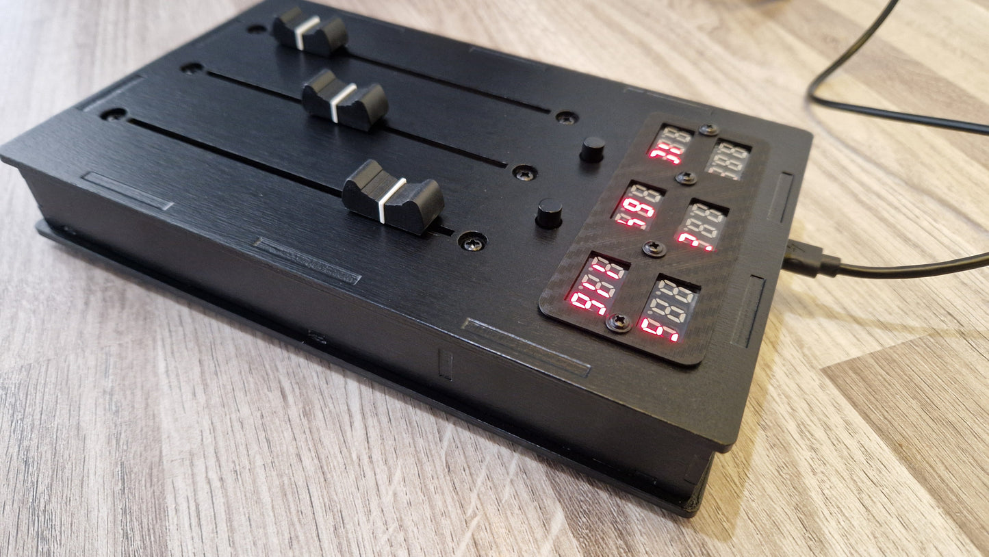 3 Fader 100mm with 6 LED displays