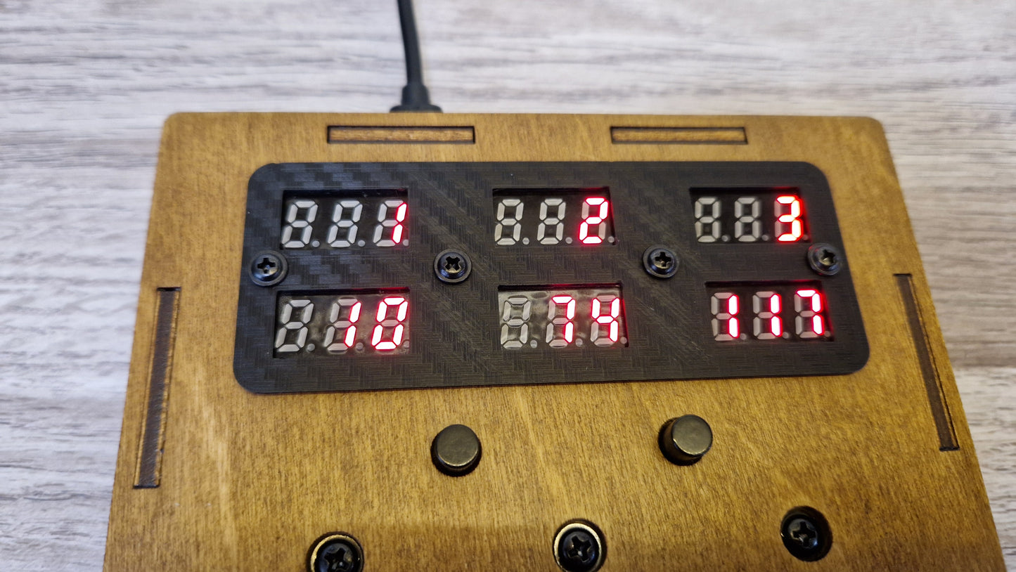 3 Fader 100mm with 6 LED displays