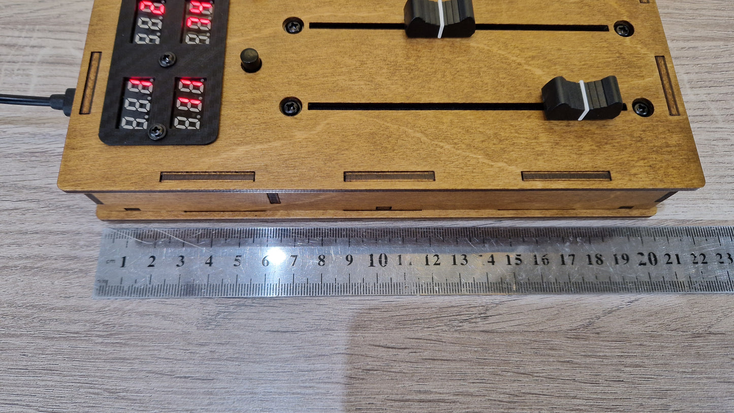 3 Fader 100mm with 6 LED displays