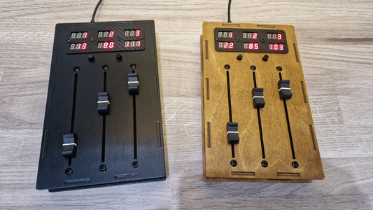 3 Fader 100mm with 6 LED displays