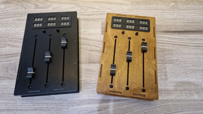 3 Fader 100mm with 6 LED displays