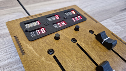 3 Fader 100mm with 6 LED displays