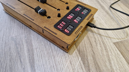 3 Fader 100mm with 6 LED displays