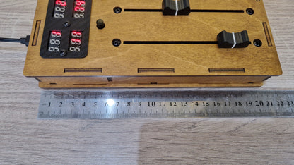 3 Fader 100mm with 6 LED displays