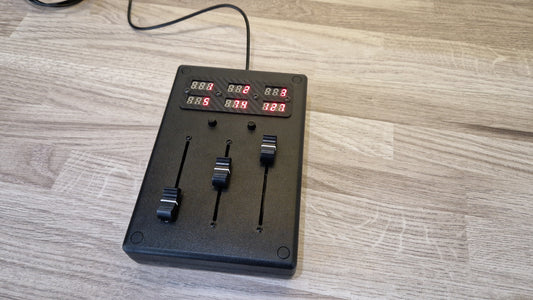 3 fader with 6 LED displays - ABS