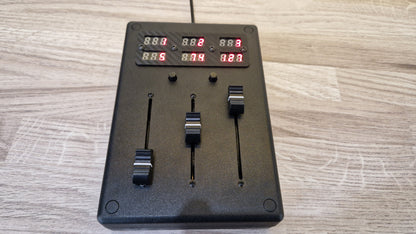 3 fader with 6 LED displays - ABS