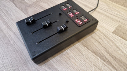 3 fader with 6 LED displays - ABS