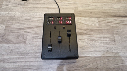 3 fader with 6 LED displays - ABS