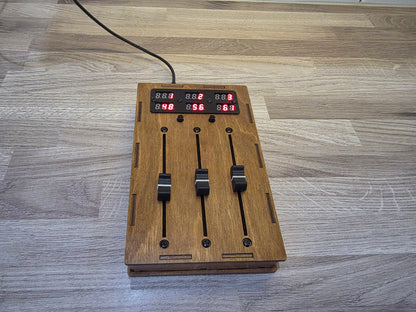 3 Fader 100mm with 6 LED displays