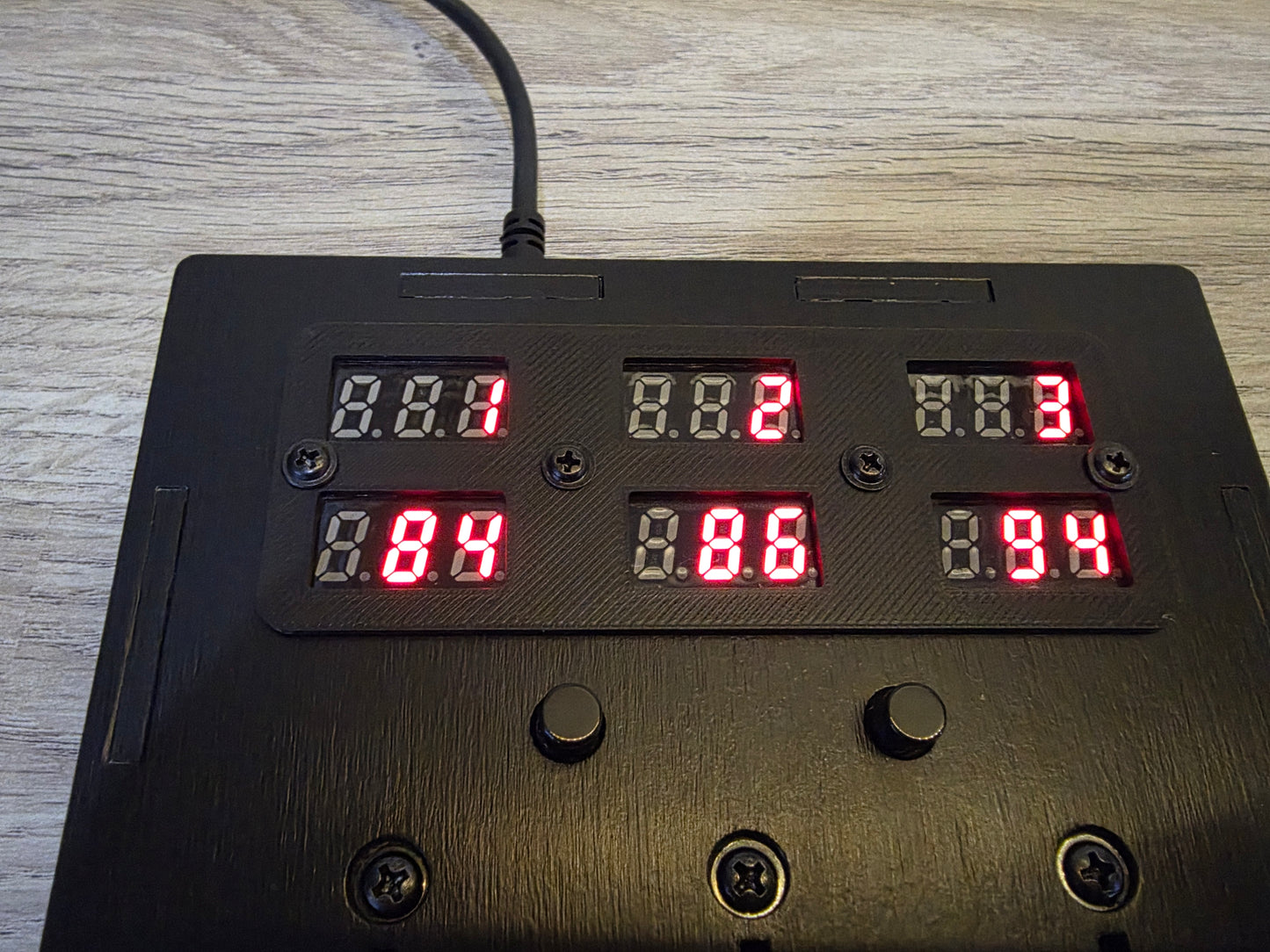 3 Fader 100mm with 6 LED displays