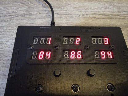 3 Fader 100mm with 6 LED displays