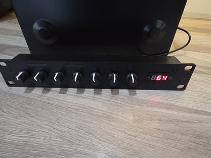 10.5" Rack Mount 7 knob USB MIDI and DIN MIDI Controller black