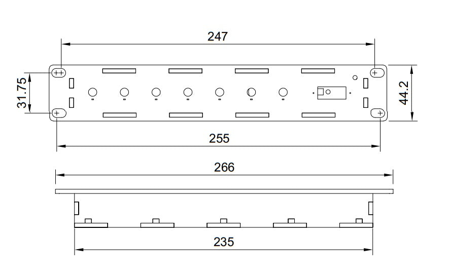 10.5" Rack Mount 7 knob USB MIDI and DIN MIDI Controller black