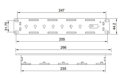 10.5" Rack Mount 7 knob USB MIDI and DIN MIDI Controller black